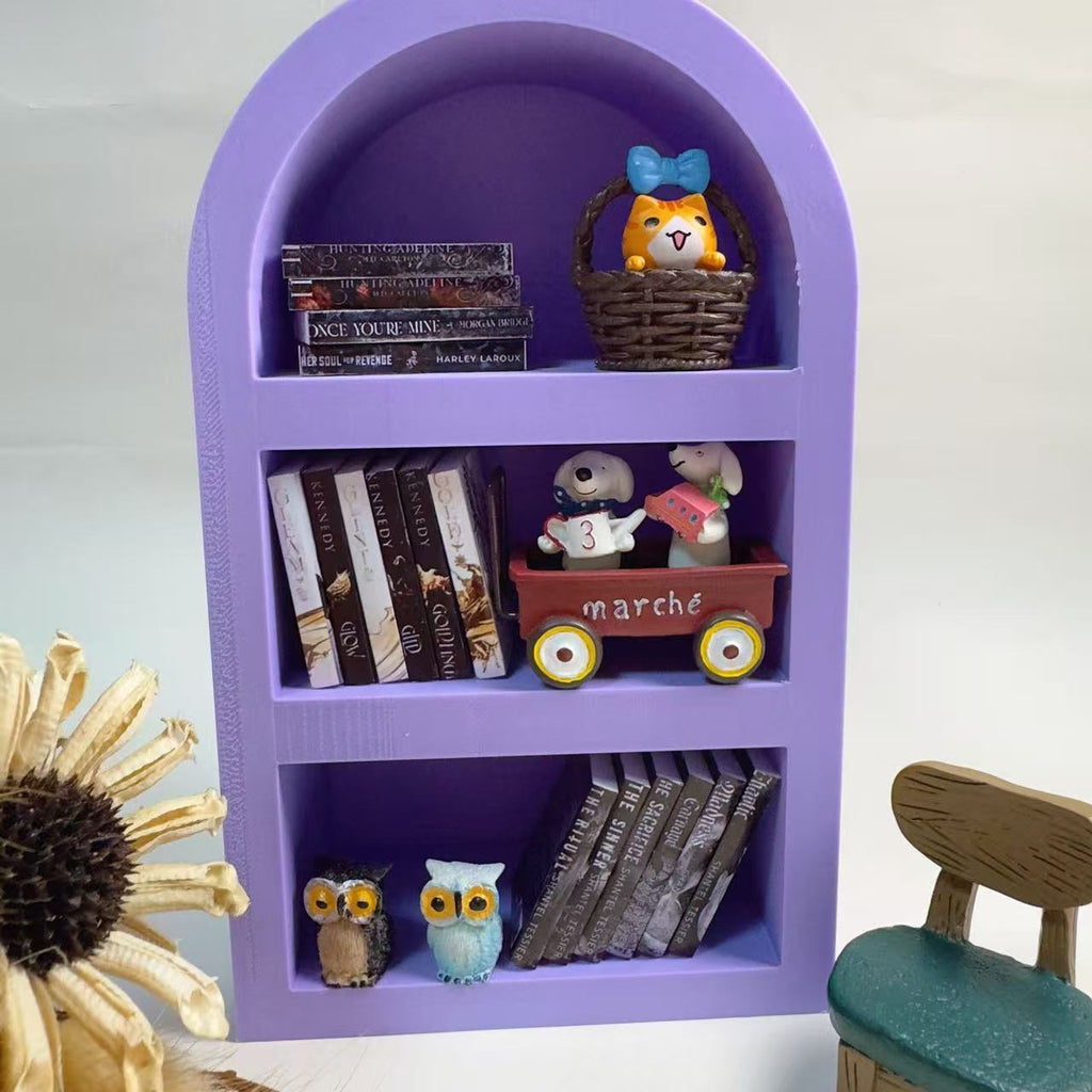 Arched Bookshelf with Mini Books(Includes random 5 small ornaments)