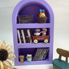 Arched Bookshelf with Mini Books(Includes random 5 small ornaments)