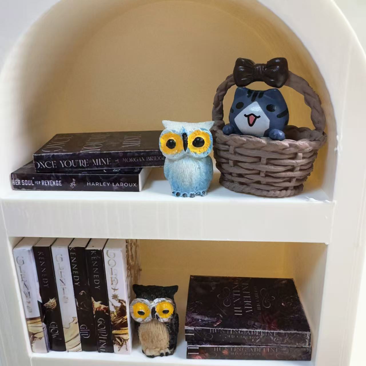 Arched Bookshelf with Mini Books(Includes random 5 small ornaments)