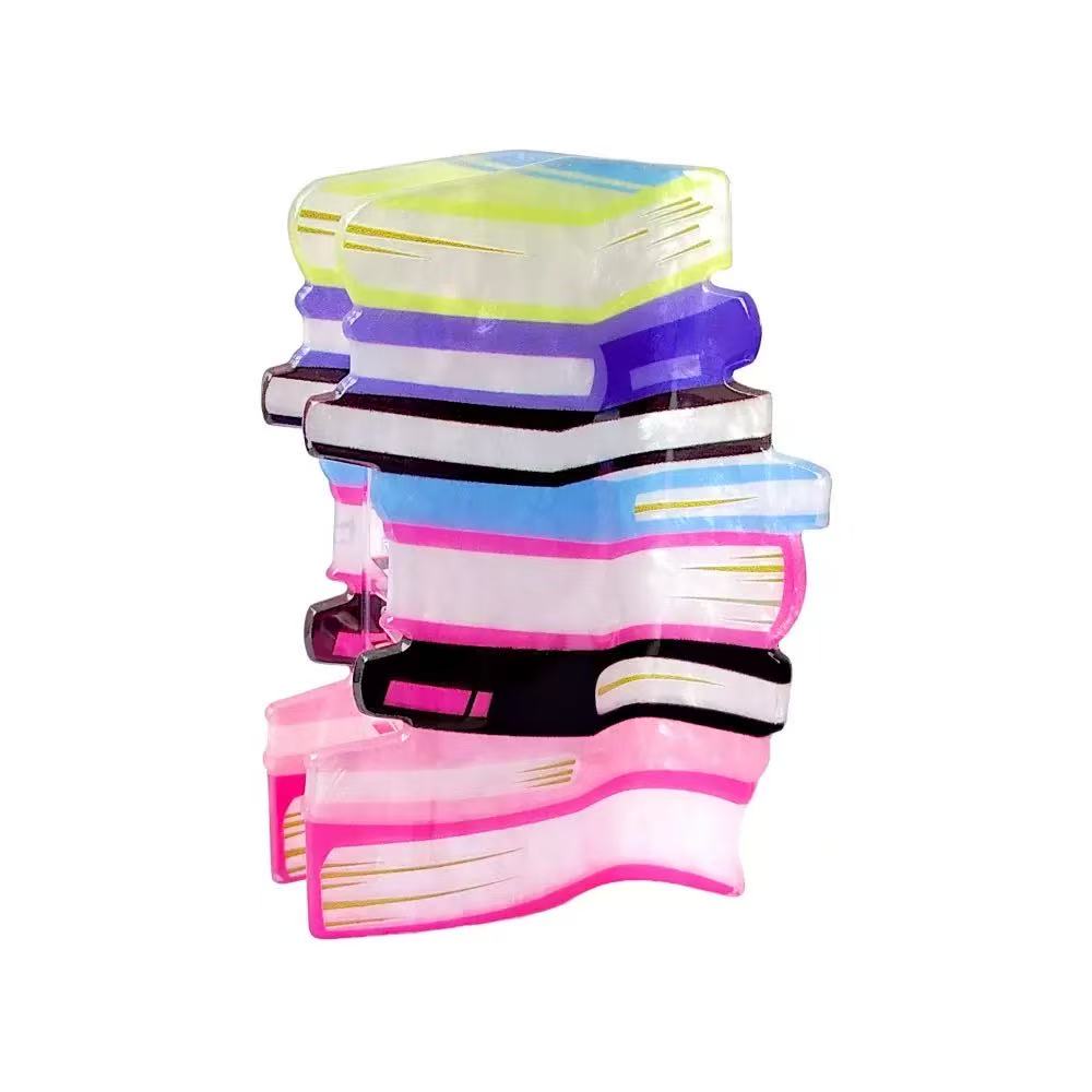 Candy-colored Book Hair Clips